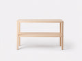 Console 120×38×82 cm - bois clair avec étagère inférieure - style naturel moderne pour chambre