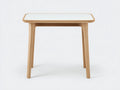 Console 110×35×78 cm - bois chêne clair et plateau verre blanc - style moderne pour chambre