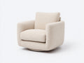 Fauteuil pivotant 92×94×90 cm - tissu bouclé ivoire - base ronde dissimulée et assise généreuse pour salon