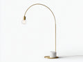 Lampe de bureau 95×45×165 cm - métal doré et base marbre blanc - style arc moderne pour chambre
