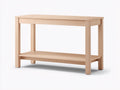 Console 120×38×80 cm - bois de pin clair - plateau rectangulaire et étagère inférieure pour chambre à coucher