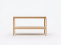 Console 110×35×75 cm - bois blond - cadre arrondi et tablette basse pour chambre à coucher