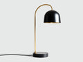 Lampe De Bureau 145×38×170 cm - métal doré abat-jour noir base ronde - style moderne pour chambre à coucher