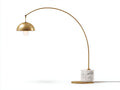 Lampe de bureau 160×35×180 cm - métal doré marbre blanc - structure arquée élégante pour chambre à coucher